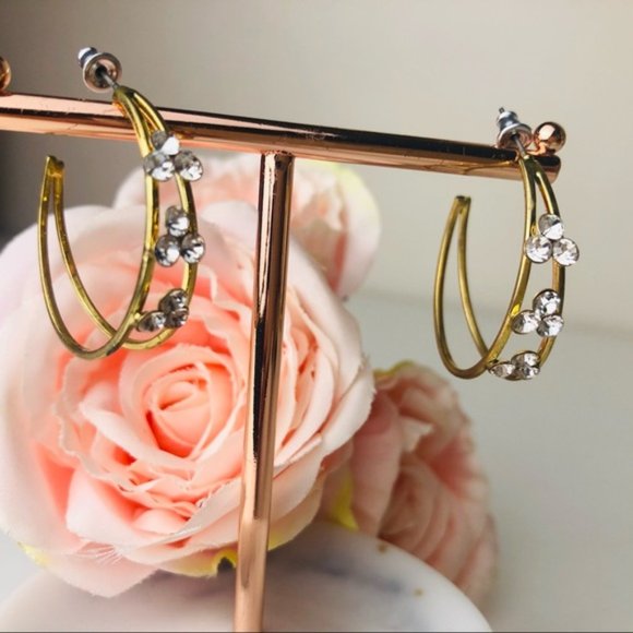 Charming Gold and Silver Colours mix Hoop earrings - Picture 1 of 12